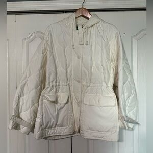 J. Crew Ladies Cream Hooded Puffer Jacket